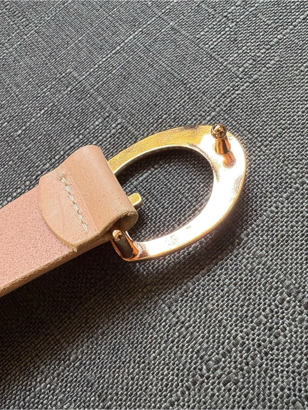 Guess Pink Leather Belt with Gold 'G' Buckle